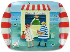Emma Ball Medium Tray - Mr & Mrs Fish - Fish & Chips