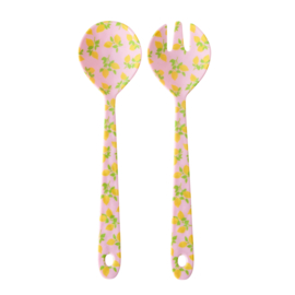 Rice Melamine Salad Set with Lemon Print