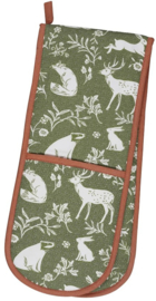 Ulster Weavers Double Oven Glove - Forest Friends - Sage