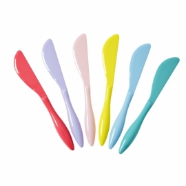 Rice Melamine Butter Knives in 6 Assorted 'In Color We Trust' Colors
