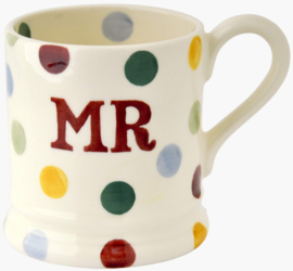 Emma Bridgewater Polka Dot 'Mr & Mrs' Set of 2 1/2 Pint Mugs Boxed