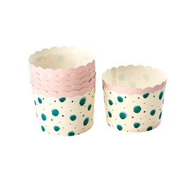 Rice Paper Cake Cup in Watercolor Splash Green