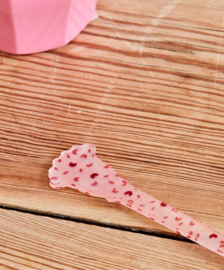 Rice Acryl Latte Spoon - Pink Hearts