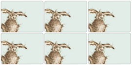Wrendale Designs Placemats 'Haire-Brained' Hare - Set of 6 -small size-