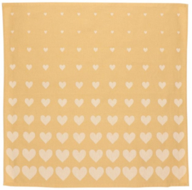 Bunzlau Tea Towel - Hearts Yellow