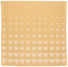 Bunzlau Tea Towel Hearts Yellow