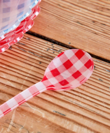 Rice Acryl Teaspoon - Red Check