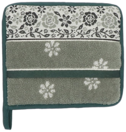 Bunzlau Kitchen Pot Holder Belle Fleur Dark Green