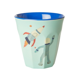 Rice Medium Melamine Cup with Space Print