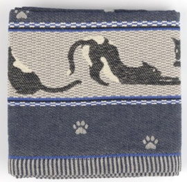 Bunzlau Tea Towel Cats Dark Blue