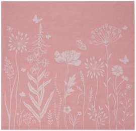 Bunzlau Tea Towel - Wild Flowers Pink