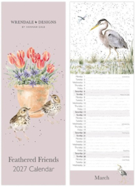 Wrendale Designs 'Feathered Friends' Slim Calendar 2027