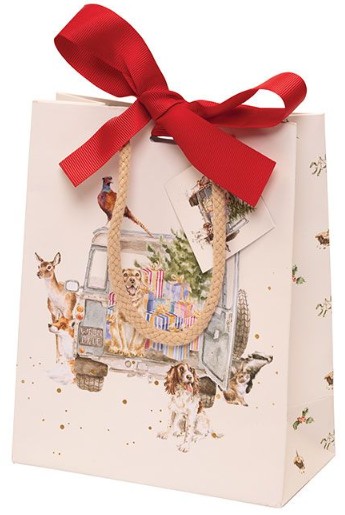 Wrendale Designs Gift Bag - Small 'Driving Home for Christmas'
