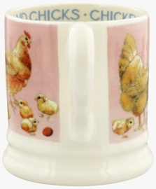 Emma Bridgewater Bright New Morning - Chickens & Chicks 1/2 Pint Mug