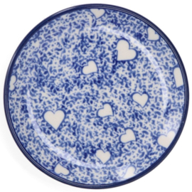 Bunzlau Teabag Dish Ø 10 cm - White Hearts -Limited Edition-