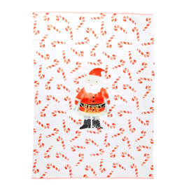 Rice Tea Towel - Santa Print - Neon Piping