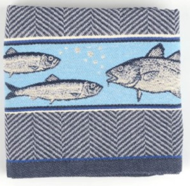 Bunzlau Tea Towel Fish Dark Blue