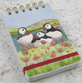 Emma Ball Mini Spiral Pad - Sea Thrift Puffins