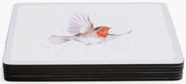 Wrendale Designs Placemats 'Festive Friends' Robin - Set of 6 -small size-