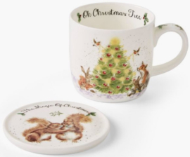 Wrendale Designs 'Oh Christmas Tree' Mug & Coaster Set