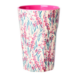 Rice Tall Melamine Cup - Floral Field Print
