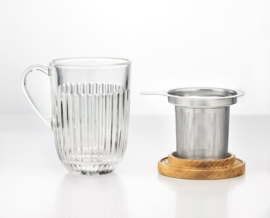 La Rochère Theeglas 360 ml - Ouessant met Theefilter & Uitlekbakje/Deksel -Honingbij-