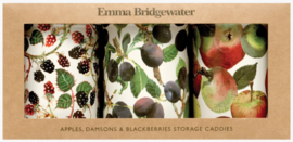 Emma Bridgewater Vegetable Garden Apples Set of 3 Round Tin Caddies Boxed