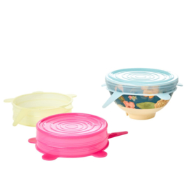 Rice Silicone Lid for Small Melamine Bowl in 3 Assorted Colors