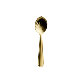 Rice Stainless Steel Seashell Espresso - Tea Spoon - Gold Coated - 11 cm