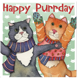 Emma Ball Birthday Card 'Happy Purrday'