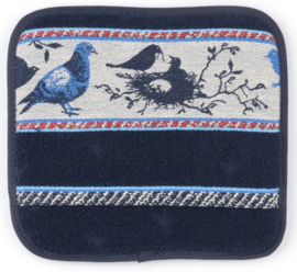 Bunzlau Kitchen Pot Holder Birds Dark Blue