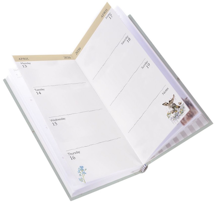 Wrendale Designs Slim Diary 2026- stevige flexibele kaft
