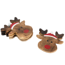 Sass & Belle Coasters -set of 4- Rudolph the Reindeer