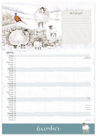 Wrendale Designs Family Calendar 2024