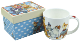 Emma Ball Mug with Gift Box - Kittens in Mittens -mok met rond oor-