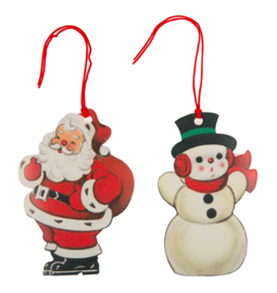 Sass & Belle Gift Tags Retro Santa Snowman -Set of 10-