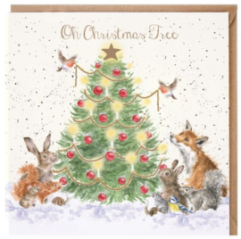 Wrendale Designs 'Oh Christmas Tree' Animal Woodland Christmas Card