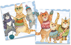 Emma Ball Mini Cards Kittens in Mittens - set van 10 met envelop