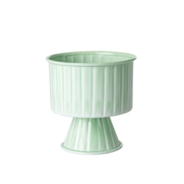 Rice Metal Flower Pot on Feet - Medium - Sage Green