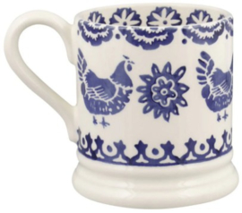 Emma Bridgewater Blue Hen & Border - Mum - 1/2 Pint Mug