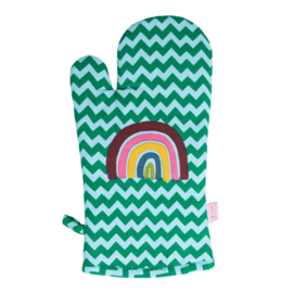 Rice Oven Mitten - Zig Zag Rainbow Print