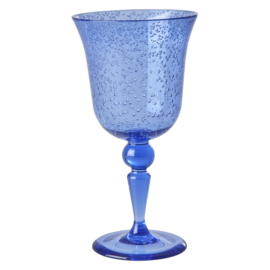 Rice Acrylic Wine Glass in Bubble Design - 360 ml - Blue