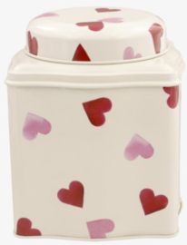 Emma Bridgewater Pink Hearts Dome Lid Curved Tin Caddy