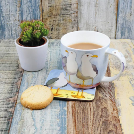 Emma Ball Mug with Gift Box - Seagulls -mok met rond oor-