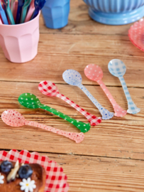 Rice Acryl Teaspoon - Coral Dots