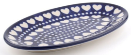 Bunzlau Oval Cookie Dish Blue Valentine