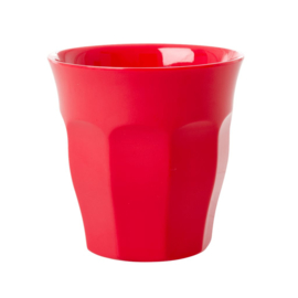 Rice Solid Colored Medium Melamine Cup in Red Kiss