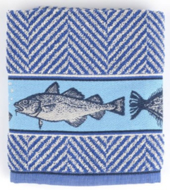 Bunzlau Kitchen Towel Fish Royal Blue