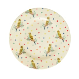 Rice Melamine Side Plate with Budgie Print -bord met rand-