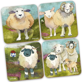 Emma Ball Coasters - Felted Sheep - set of 4